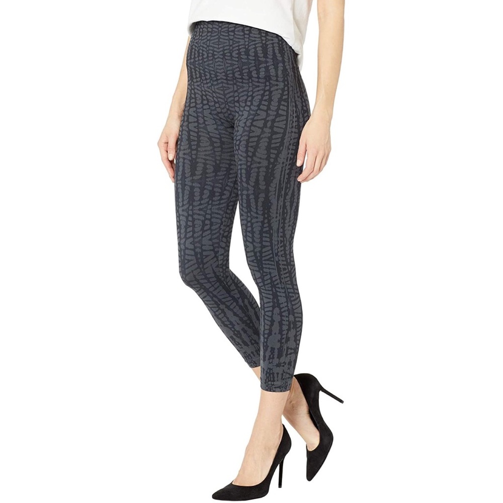 SPANX Look At Me Now Seamless Cropped Leggings Black Geo Women's Size XL NWOT